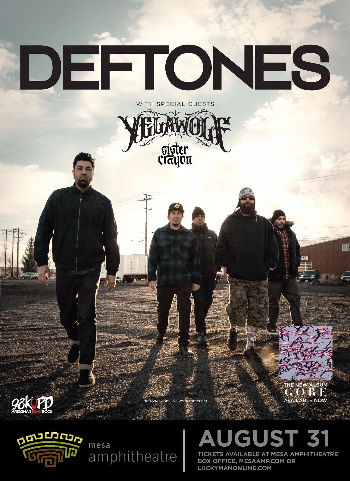Deftones/yelawolf/sister Crayon 2016 Phoenix Concert Tour Poster-alt Metal Music