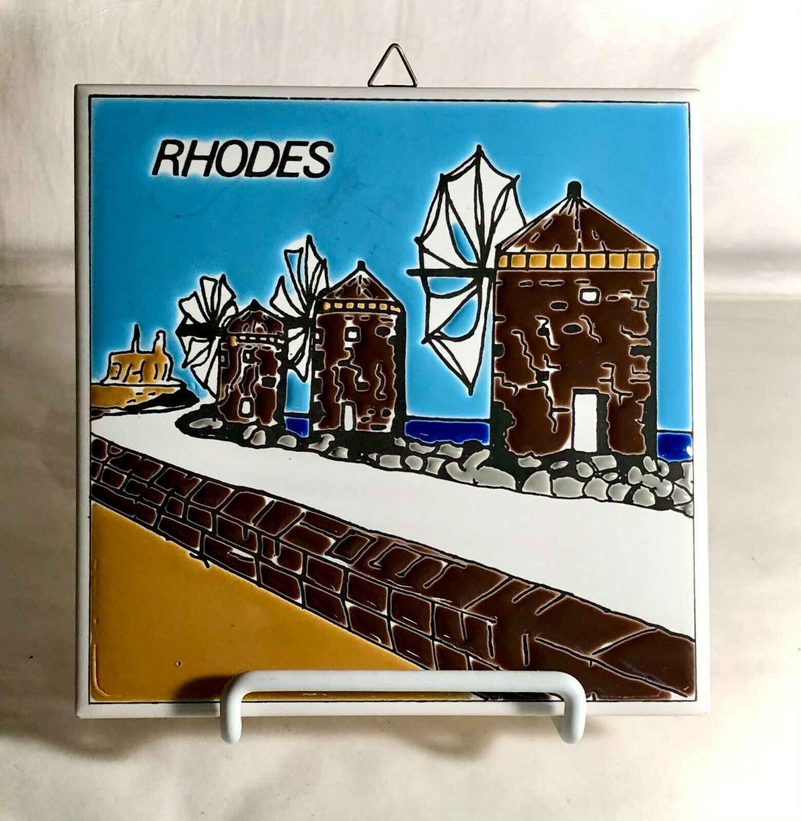 Rhodes Souvenir Ceramic 5 7/8" Tile Trivet