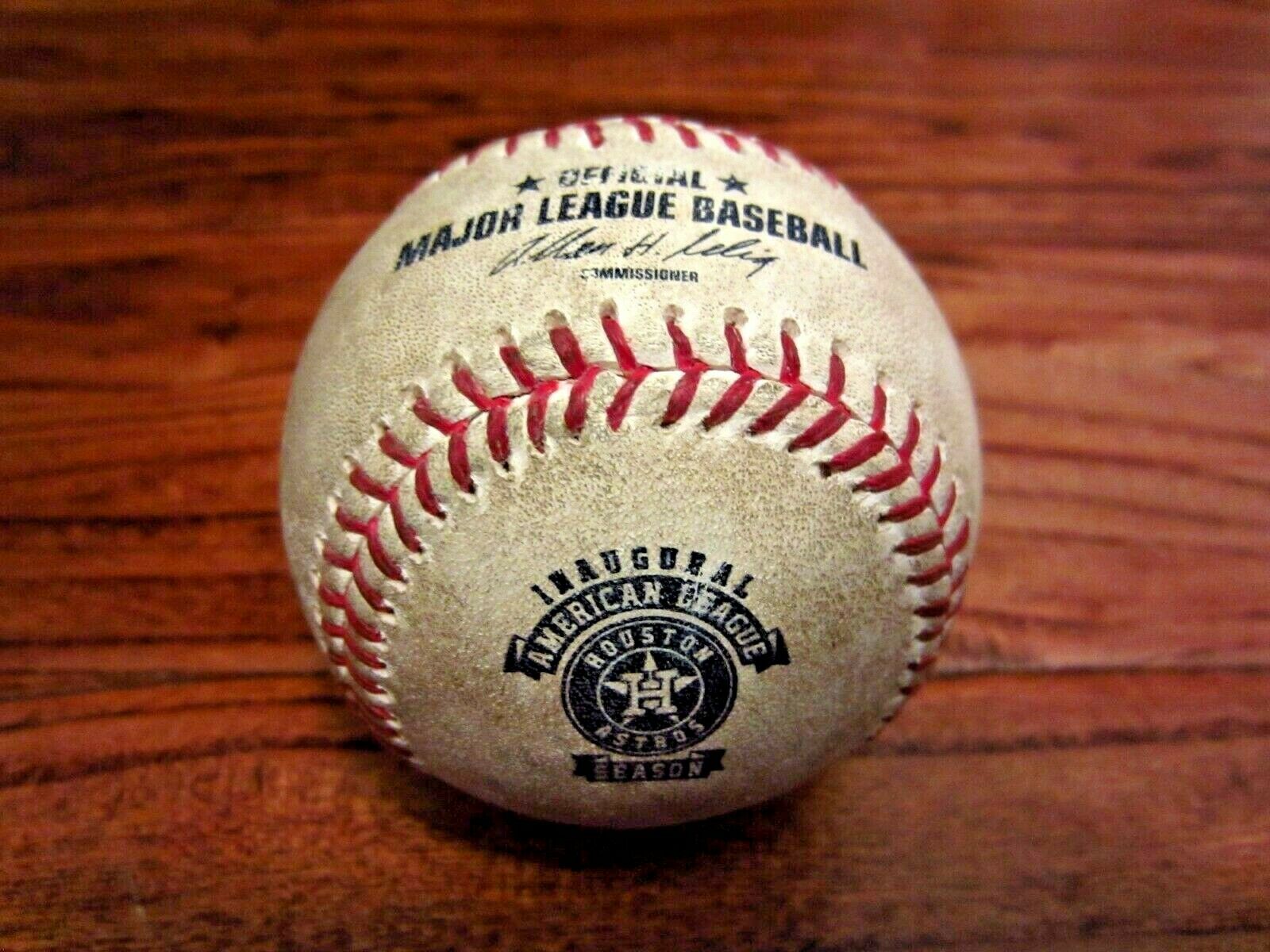 Astros Vs A's Game Used Baseball 4/7/2013 Brett Anderson To Chris Carter Al Logo